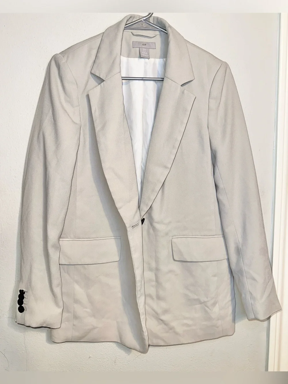 H&M Beige Single-Button Tailored Blazer